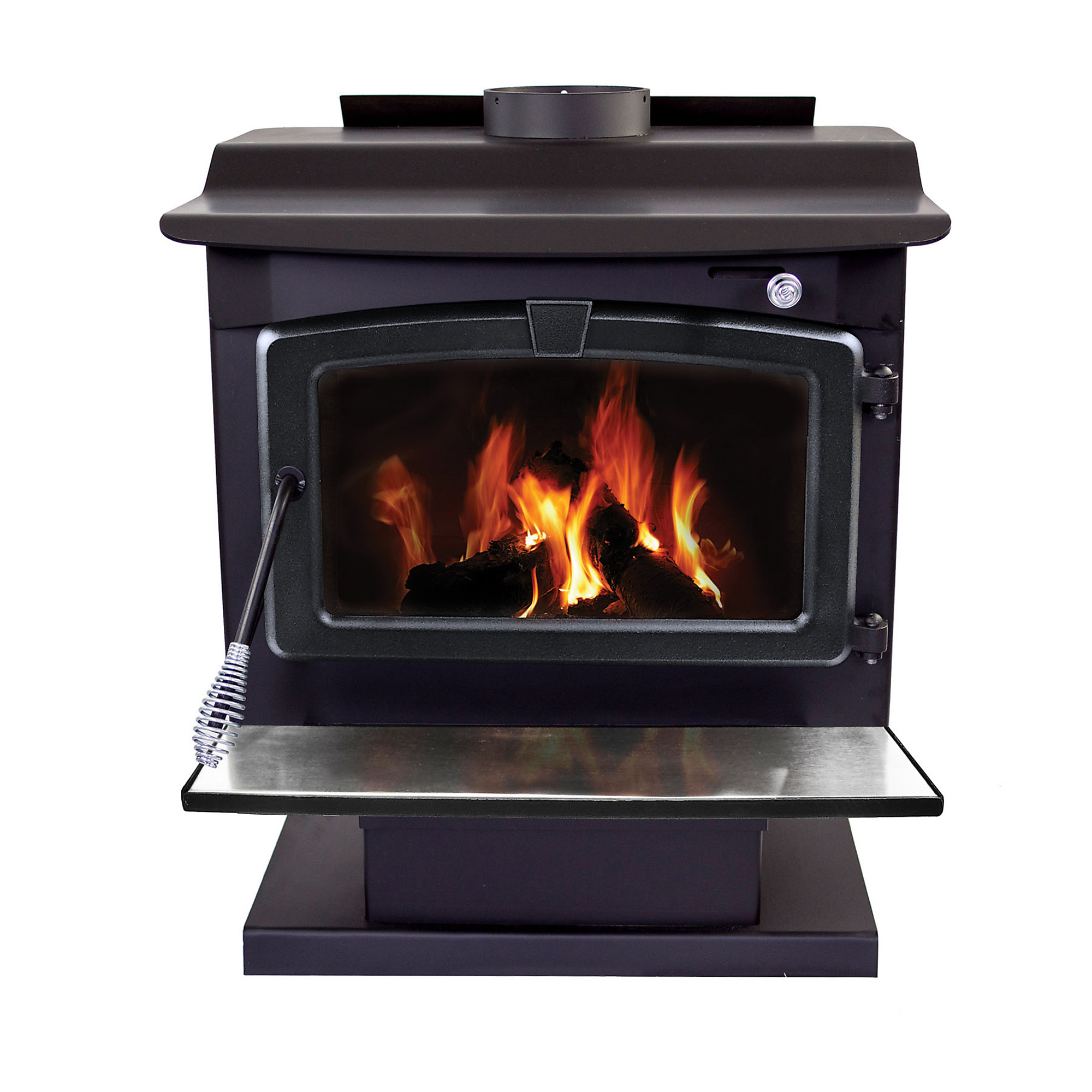 Pleasant Hearth Wood Stove — 2,200 Sq. Ft. Heating, Pedestal, Stainless Steel Ash Lip, Blower, Model# 15665